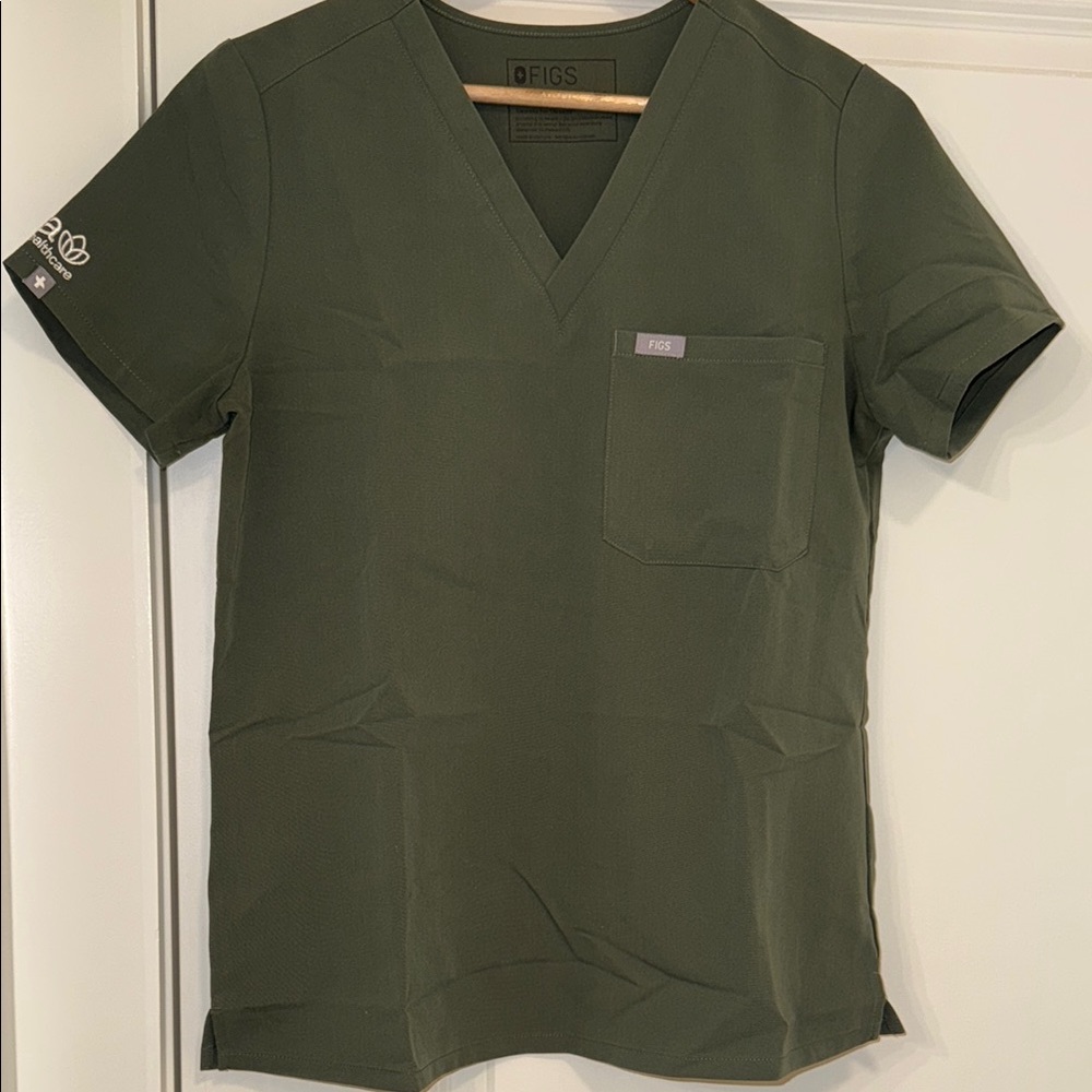 Figs Olive/Moss Green Catarina Scrub Top